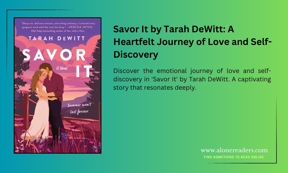 Savor It by Tarah DeWitt: A Heartfelt Journey of Love and Self-Discovery