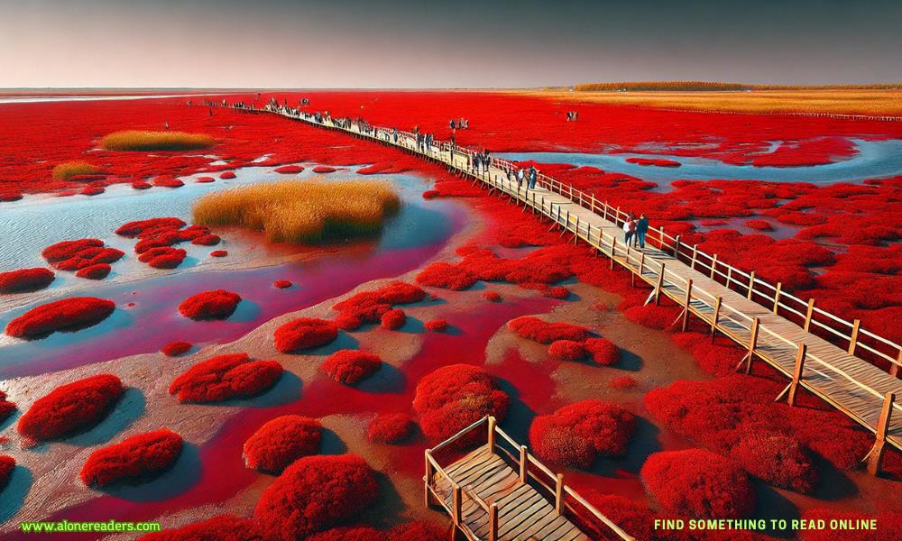 Red Beach in China: A Mesmerizing Sea of Scarlet Seaweed in Autumn