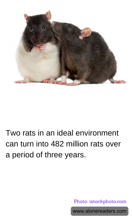 Two rats in an ideal environment can turn into 482 million rats over a period of three years.