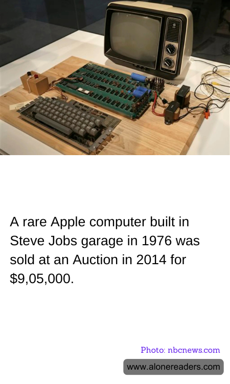 A rare Apple computer built in Steve Jobs garage in 1976 was sold at an Auction in 2014 for $9,05,000.